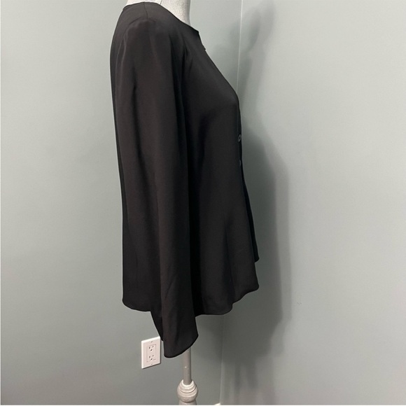 ๐ฎ๐น Vintage Armani Collezioni Black Silk Asymmetrical Button Blazer Size Large - Picture 7 of 11